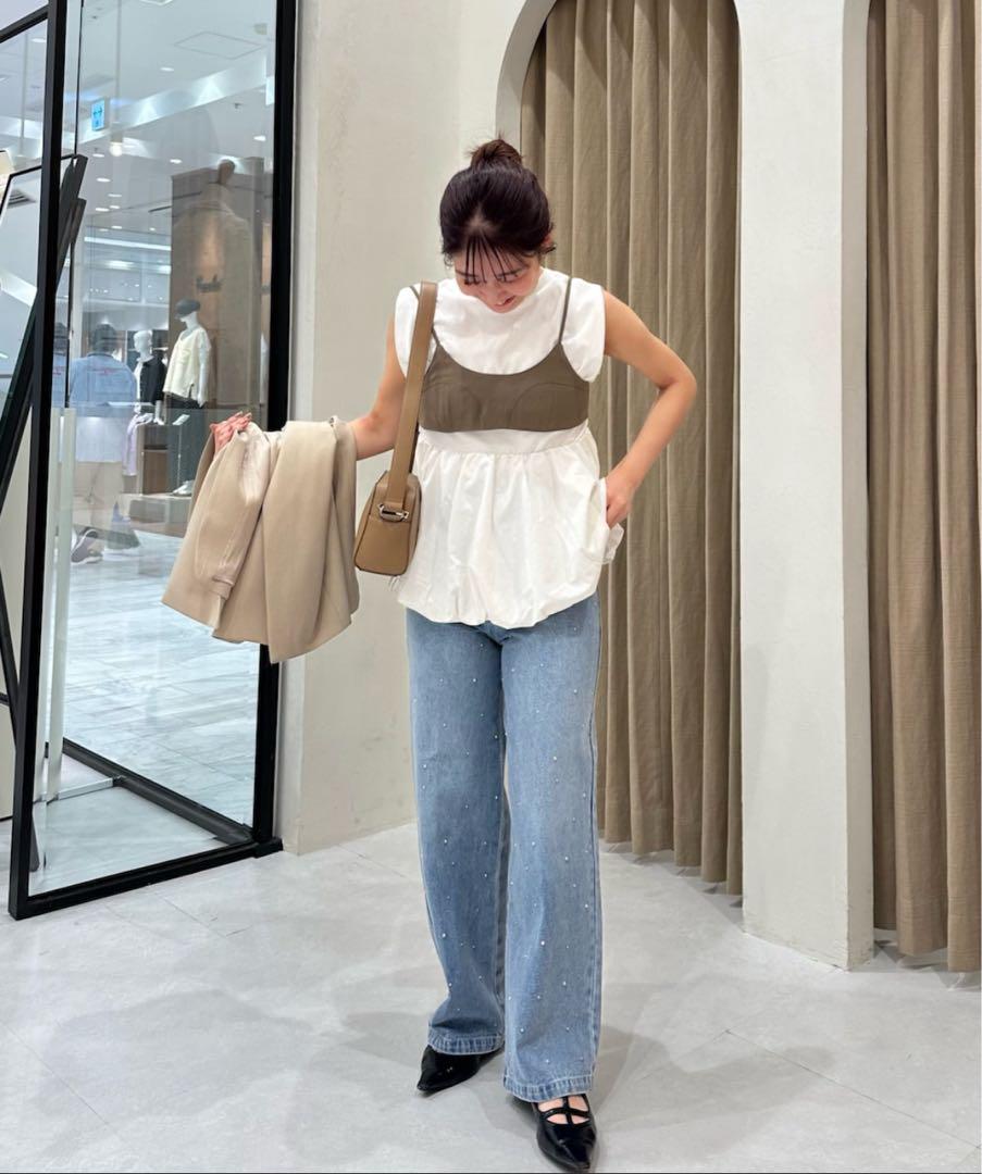 【新品】CAPRICIEUX LE'MAGE ビスチェ付BIG襟シャツ