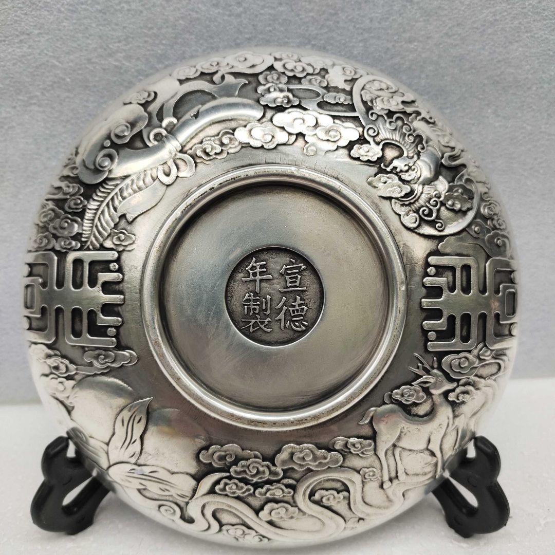 銅器 重工 彫刻 祥雲瑞獣麒麟銅盤 装飾品 工芸品 美術品 置物 銅器 重工 彫刻 祥雲瑞獣麒麟銅盤 装飾品 工芸品 美術品 置物