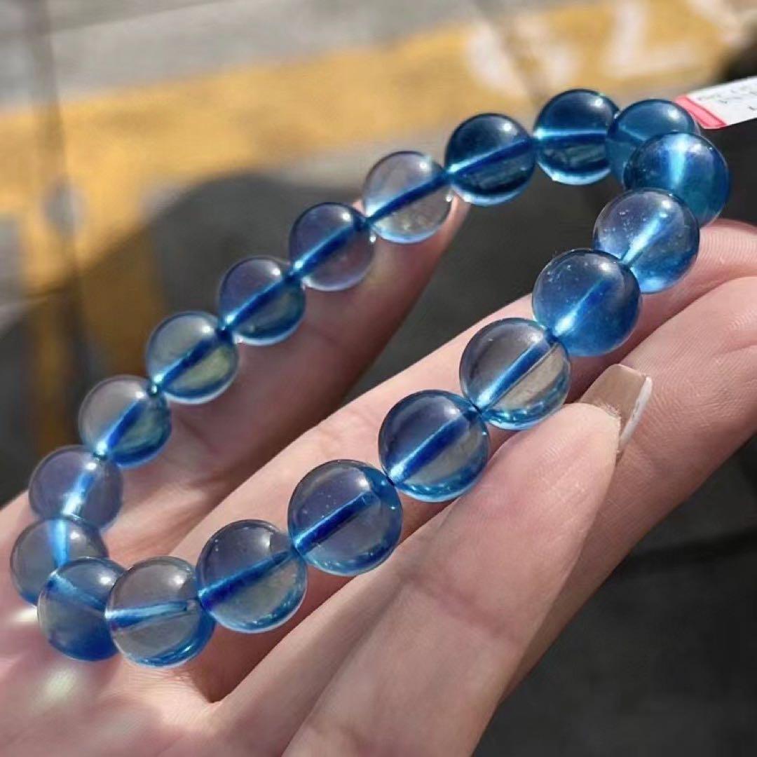 ブレスレット ⭐︎【天然】アクアマリン ブレスレット 10.6mm 21920円