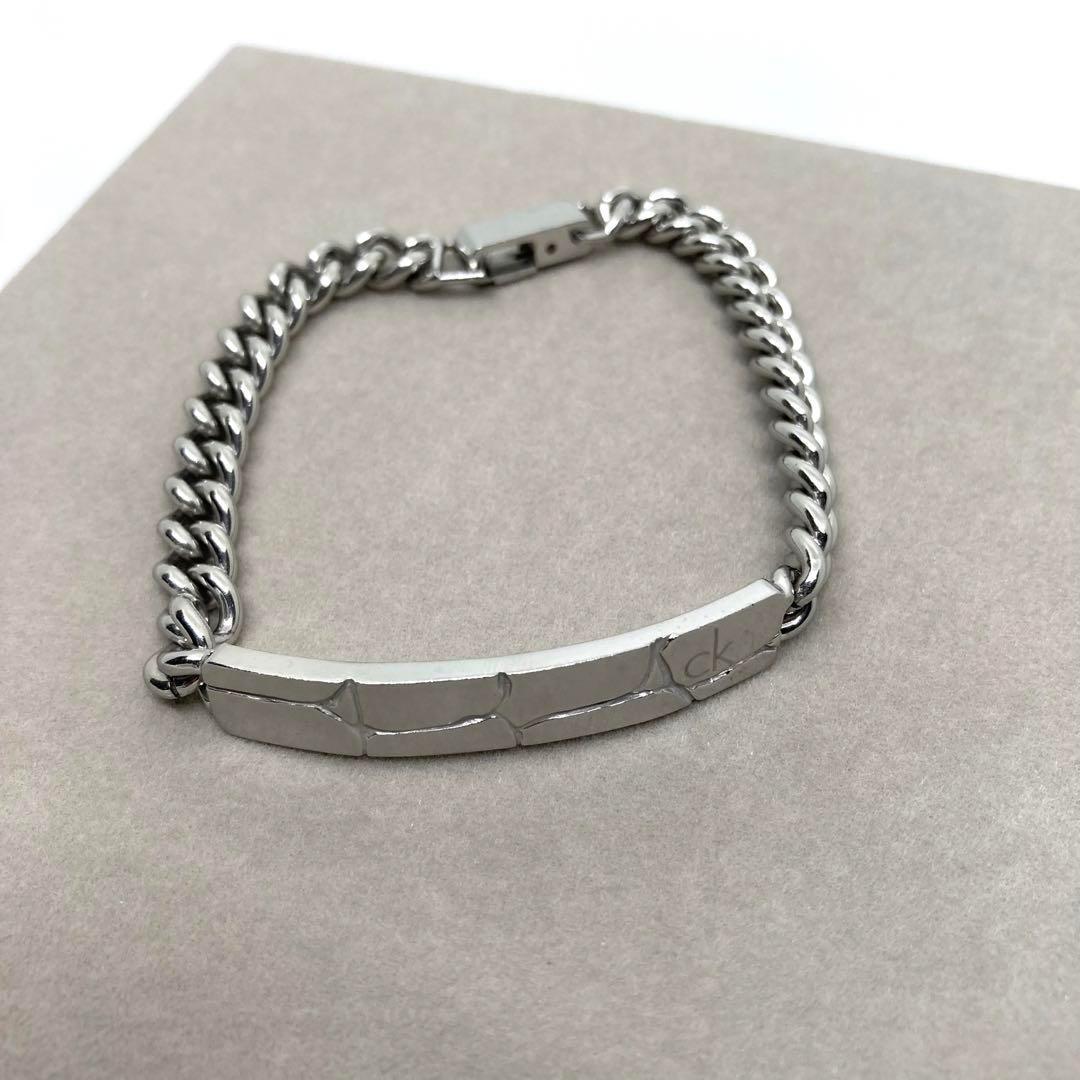Calvin Klein CK刻印 チェーン ブレスレット 喜平 シルバー 大.