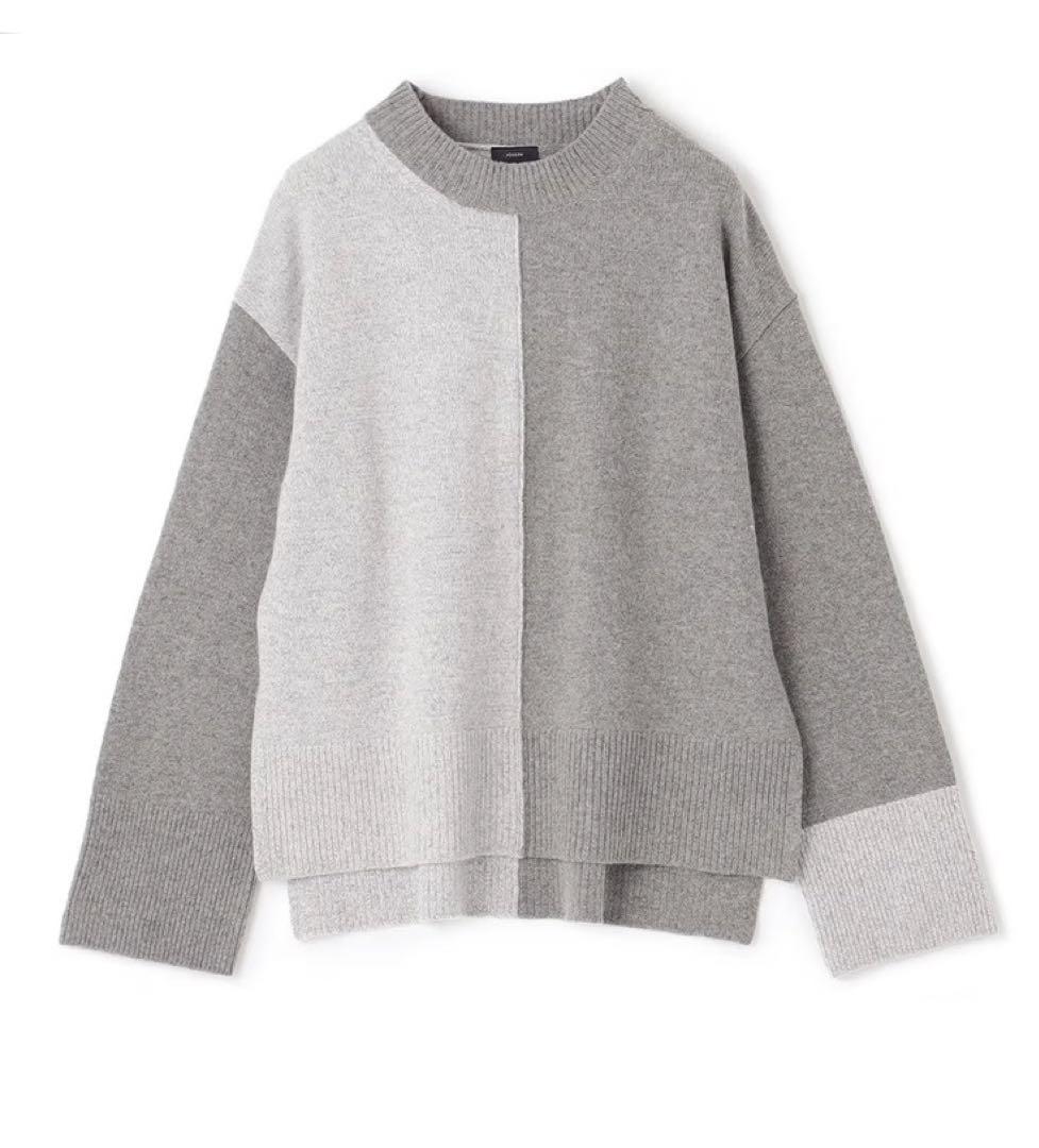 JOSEPH完売◆配色デザインニット3.6万オンライン限定グレー×白