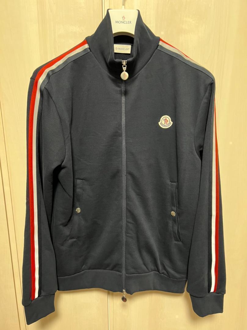 新品未使用☆MONCLER ストライプライン トラックジャージ XL ネイビー色