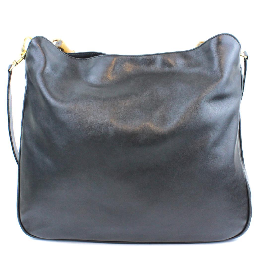GUCCI グッチ バンブー レザー ブラック 2WAY ショルダーバッグ