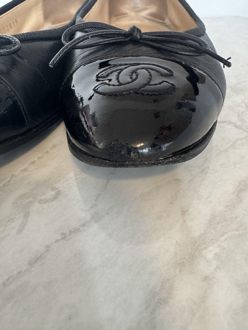 CHANEL ブラック バレエシューズ35サイズ