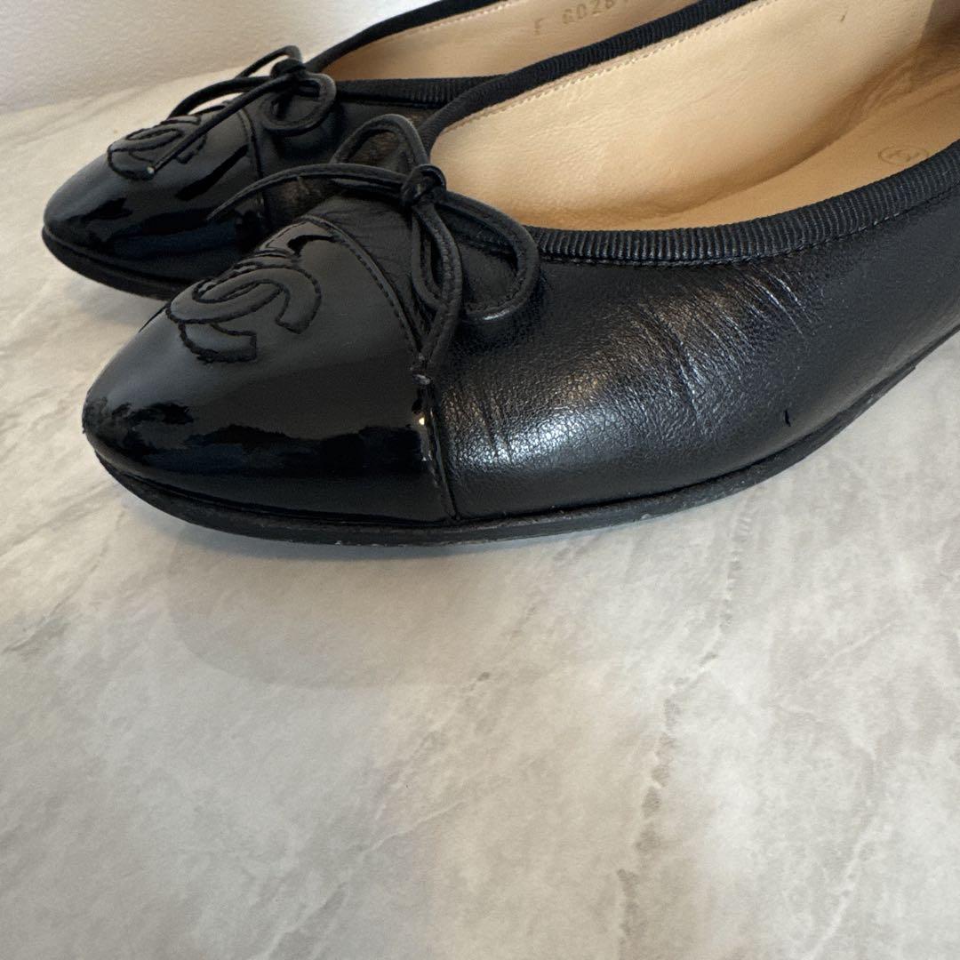 CHANEL ブラック バレエシューズ35サイズ