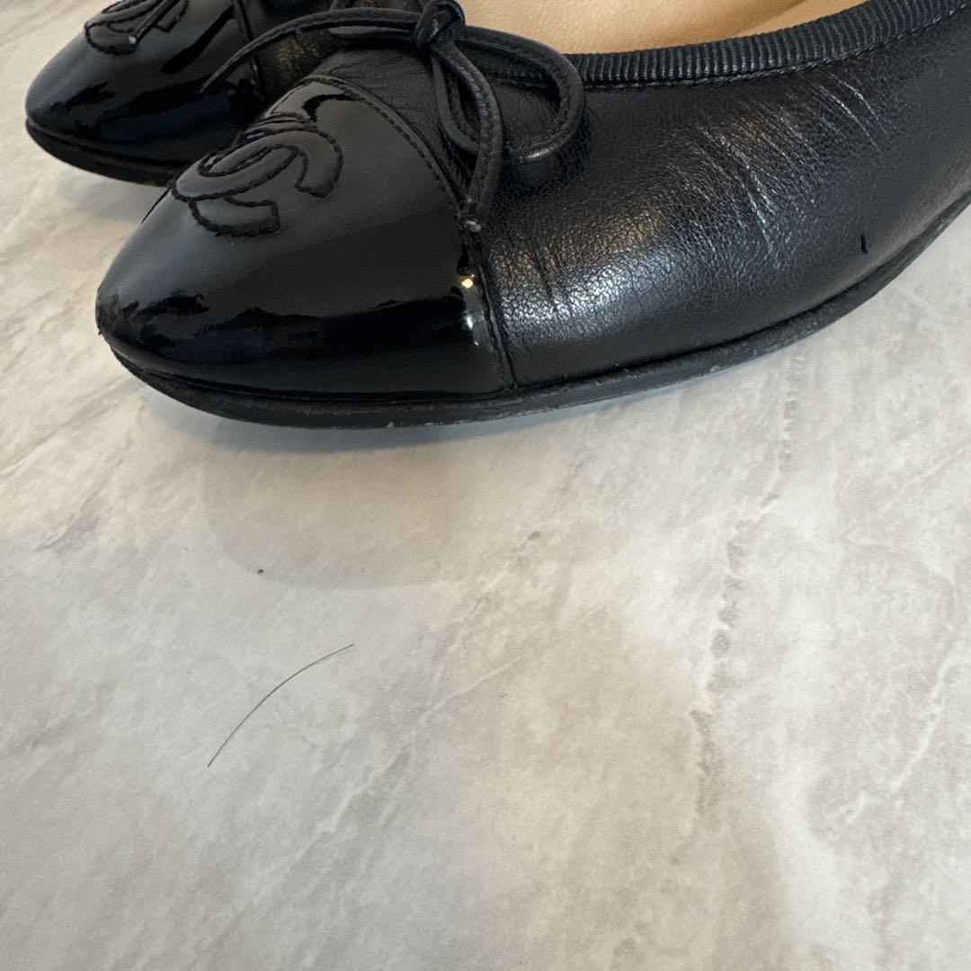 CHANEL ブラック バレエシューズ35サイズ