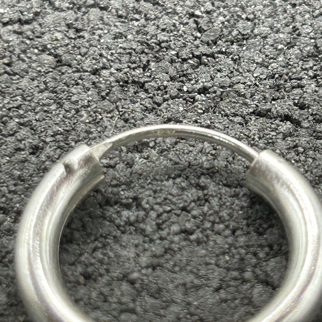 シルバー925 Silver シンプルフープピアス 20mm/軽研磨仕上げ/両耳