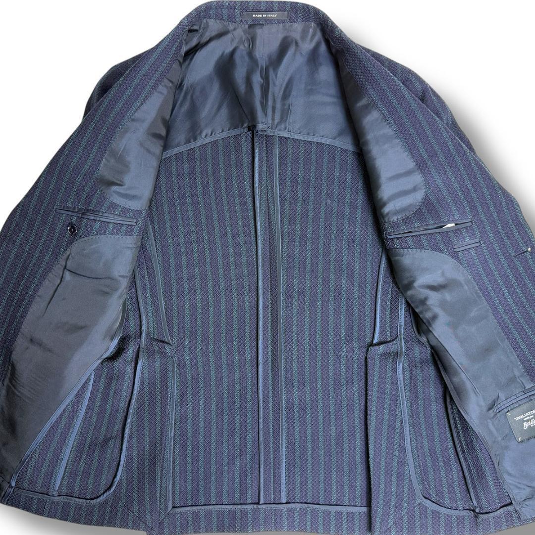 J5162 美品 タリアトーレ ブリッラ別注銀ボタンニット編ジャケット 46