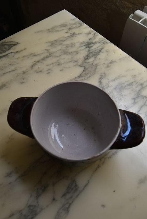 農民のボウル・・・フランス19世紀　大きな耳付きキュノワールの器　西洋民藝 農民のボウル・・・フランス19世紀 大きな耳付きキュノワールの