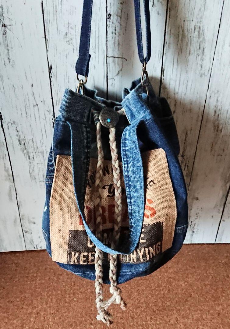 デニムリメイク トート  丸底 3way×2way dreams ハンドメイド