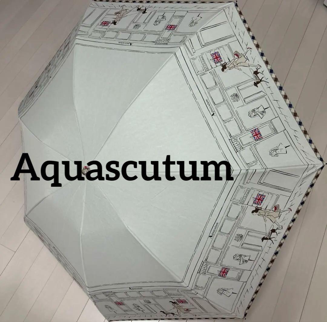 【冬バーゲン★】 Aquascutum 1級遮光 遮光率99.99% 折畳日傘 ロンドンガール 小物