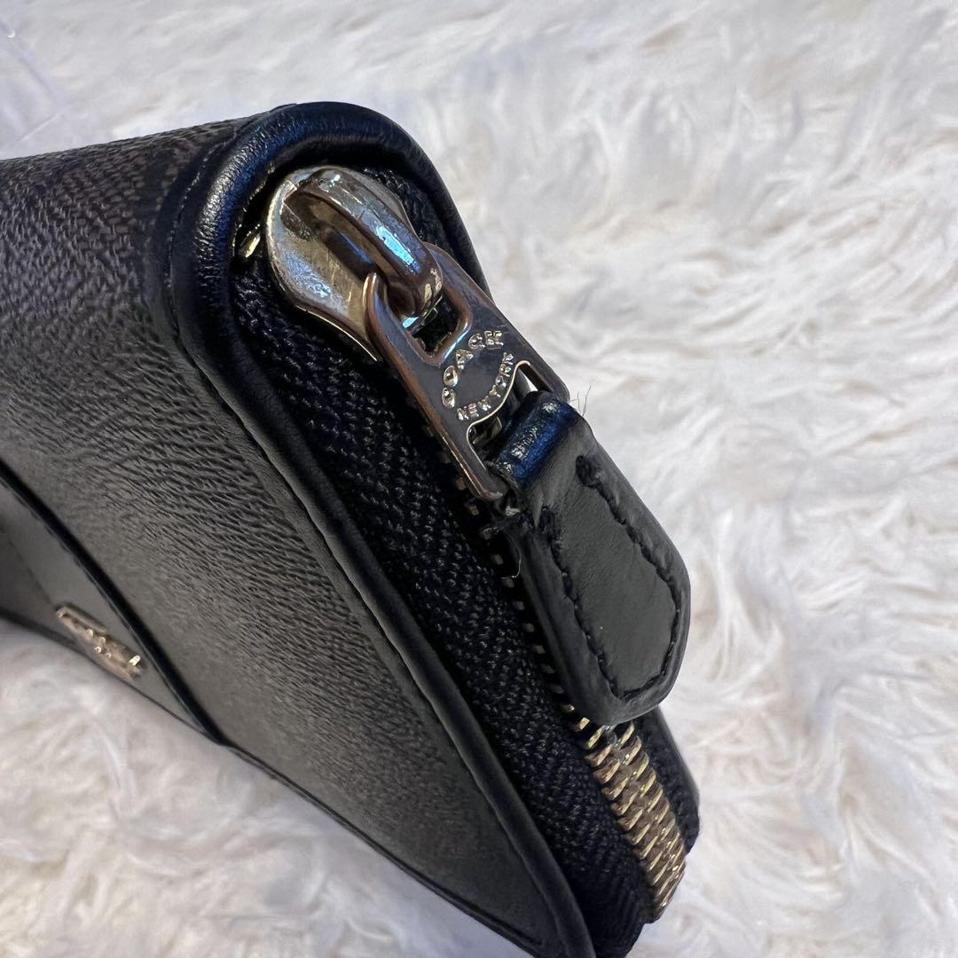 極美品 コーチ COACH ラウンドファスナー長財布 ブラウン