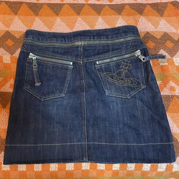 出産祝い 【レア】Vivienne Westwood ミニスカート デニム オーブ 黒 - ミニスカート