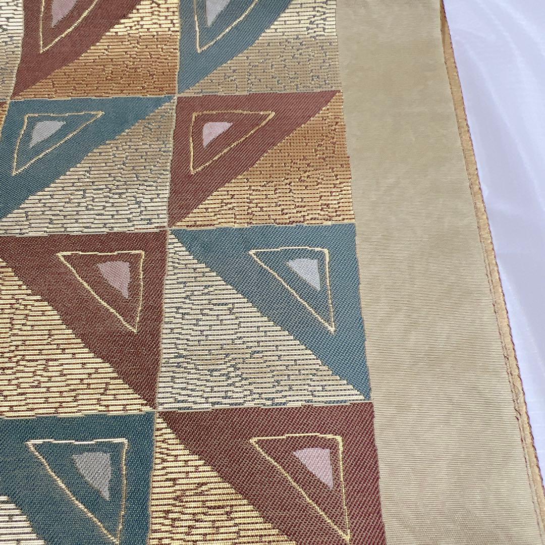 金色地に三角模様の袋帯 着物 大割引 fridaysforfuture.pk