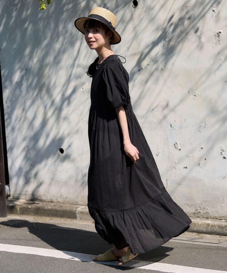 ◎新品◎インドボイルバックオープンパフスリーブワンピース