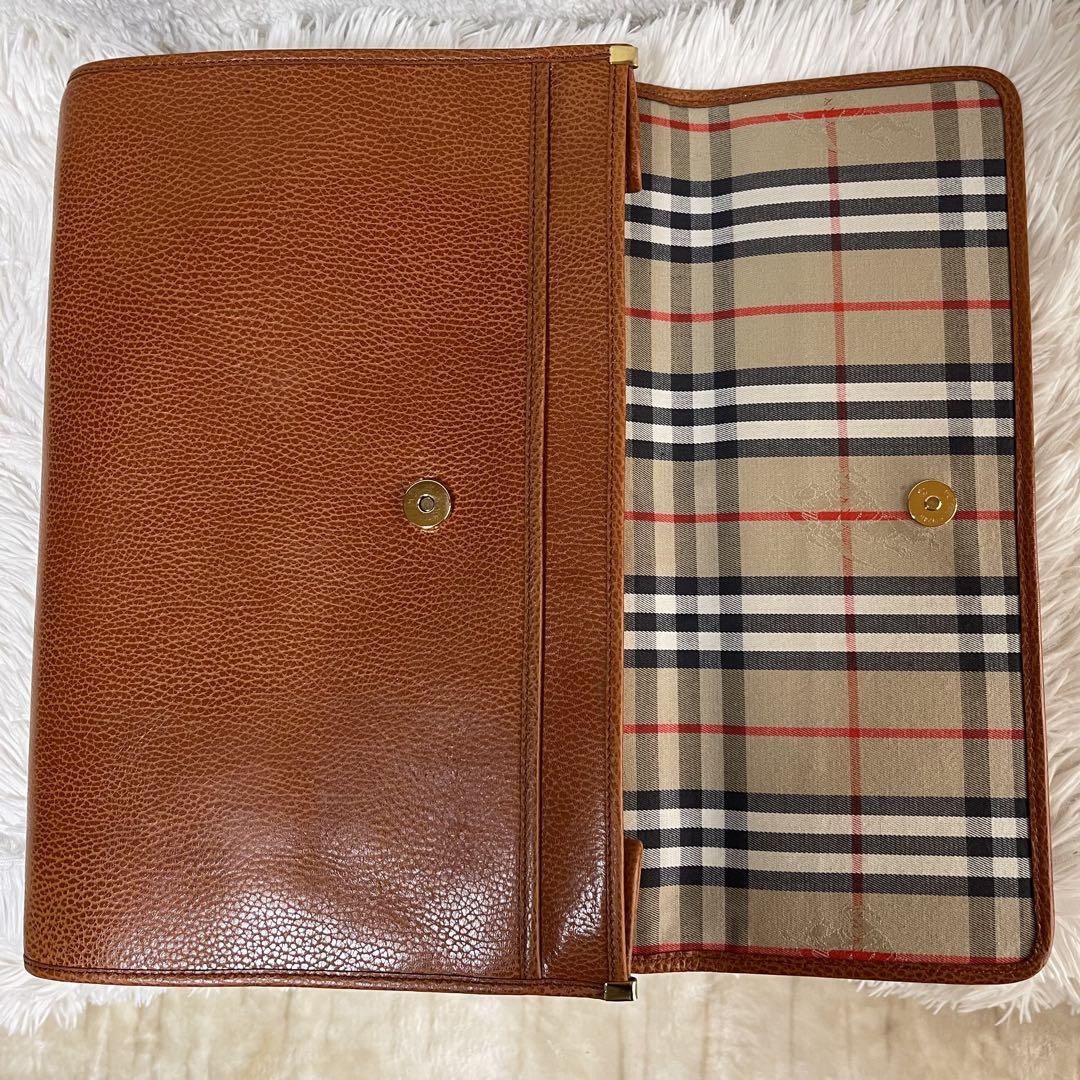 VINTAGE BURBERRY 本革 ノバチェック A4 ブリーフケース