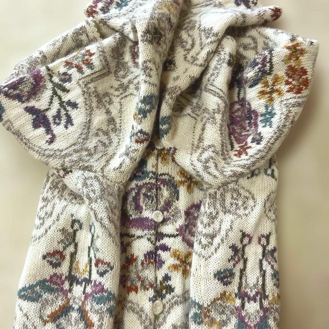 美品✨millma アルパカ100% ボリビア製 ニット カーディガン 花総柄 美品✨millma アルパカ100% ボリビア製 ニット カーディガン 花総柄