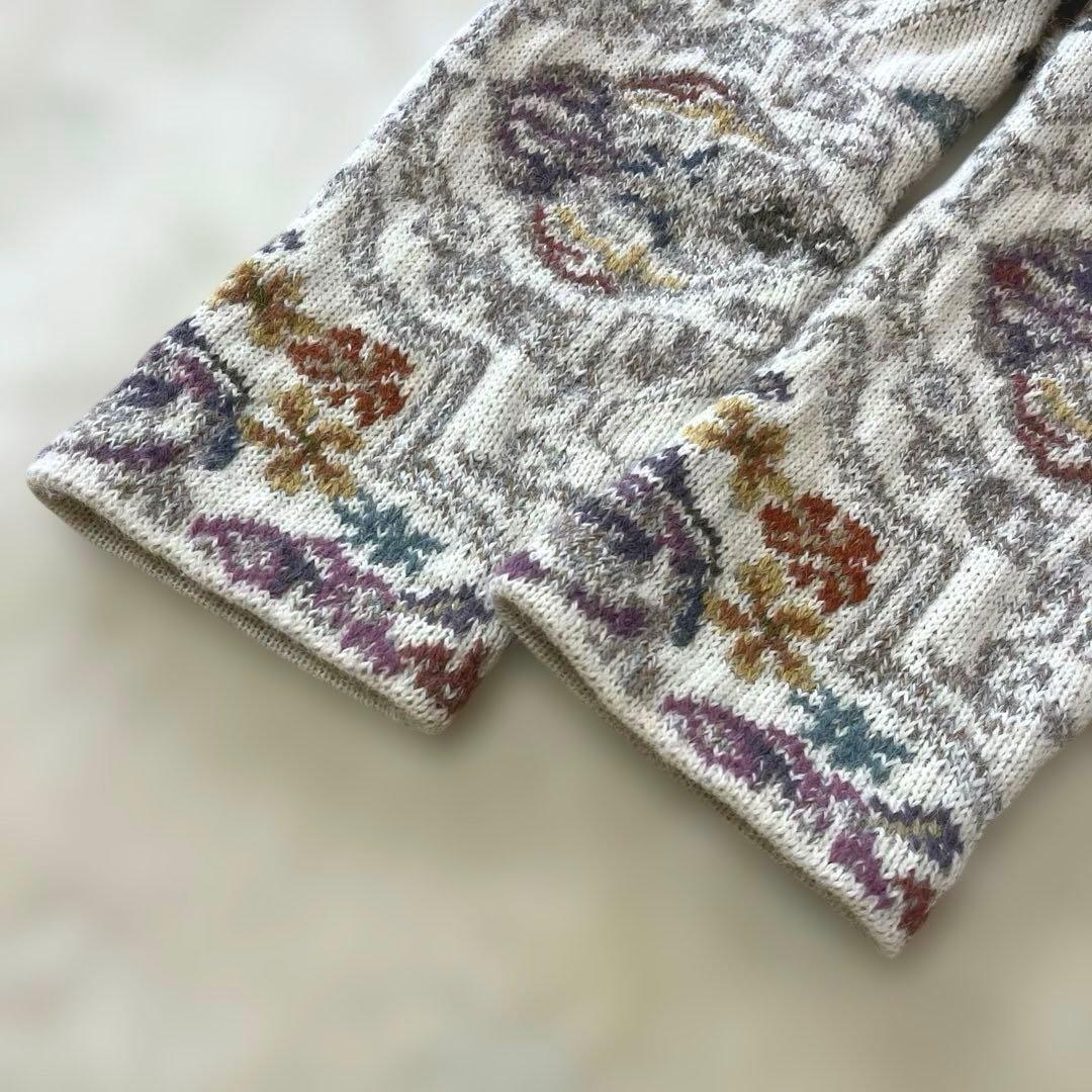 美品✨millma アルパカ100% ボリビア製 ニット カーディガン 花総柄 美品✨millma アルパカ100% ボリビア製 ニット カーディガン 花総柄