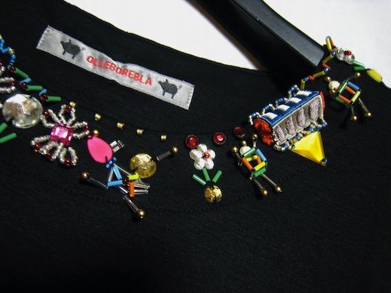 アルベロベロ☆未使用！ブタさん達のビーズ刺繍♪ 半袖カットソーチュニック☆ ALBEROBELLO 【30％OFF SALE】アルベロベロ(Alberobello