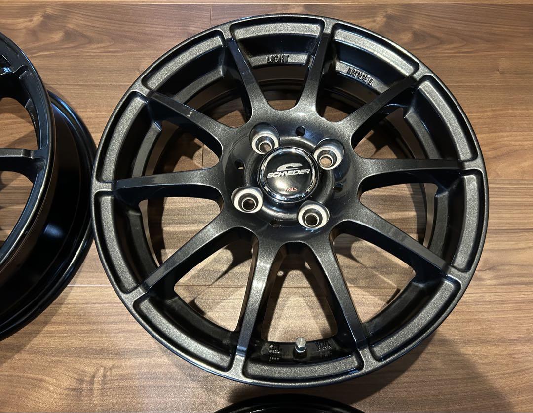 ももぞー　シュナイダー 15インチ ホイールセット　PCD100 ４穴