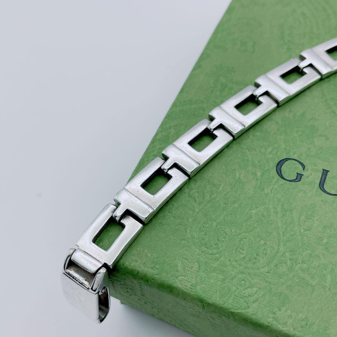 GUCCI ブレスレット　スクエアG リンク　チェーン　シルバー　シェイプ