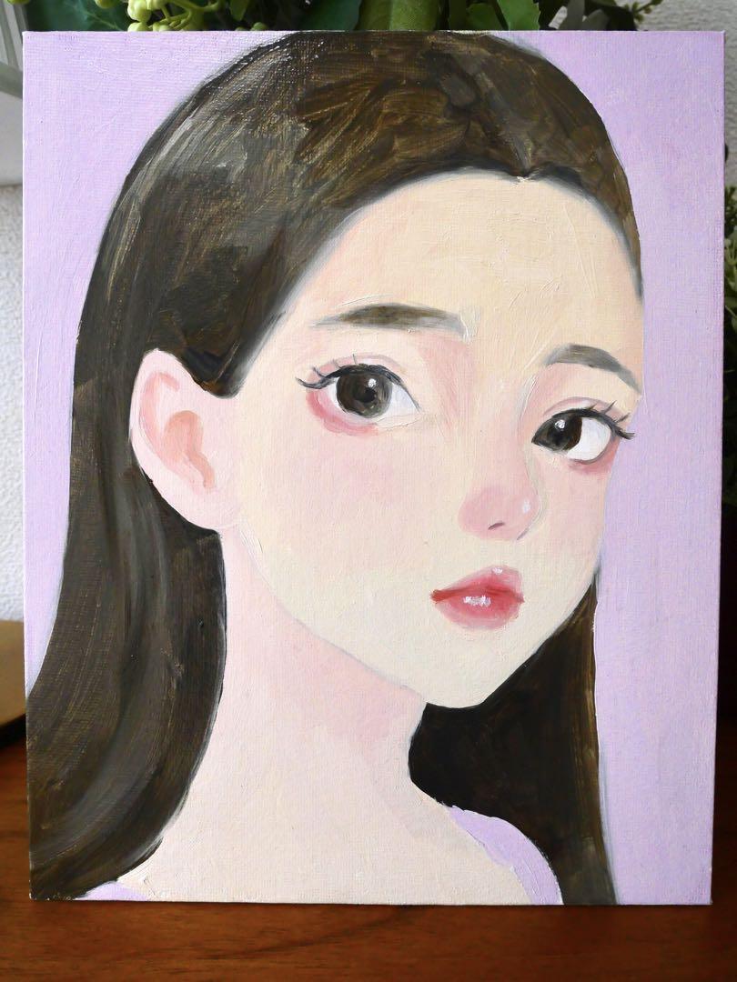 油絵 原画 女性画 7 新しいモデルさん♡ title：想いの行き先 #woman #art #女性画