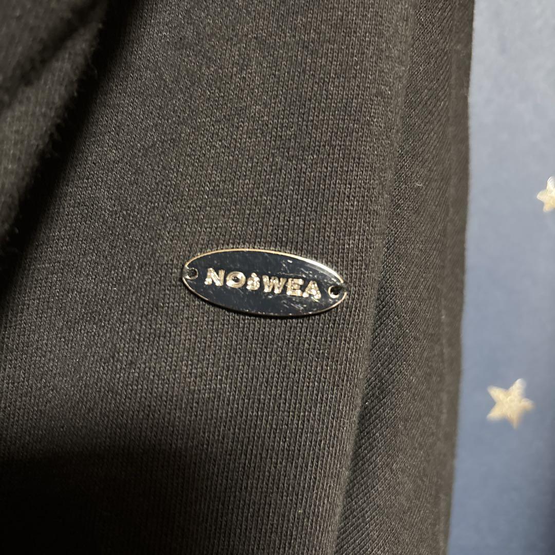 NOsWEA kuroZhoodie_logo Wジッパー フード付き ブラック