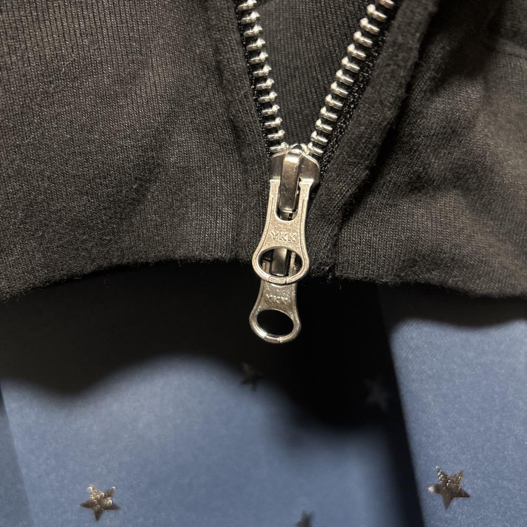 NOsWEA kuroZhoodie_logo Wジッパー フード付き ブラック