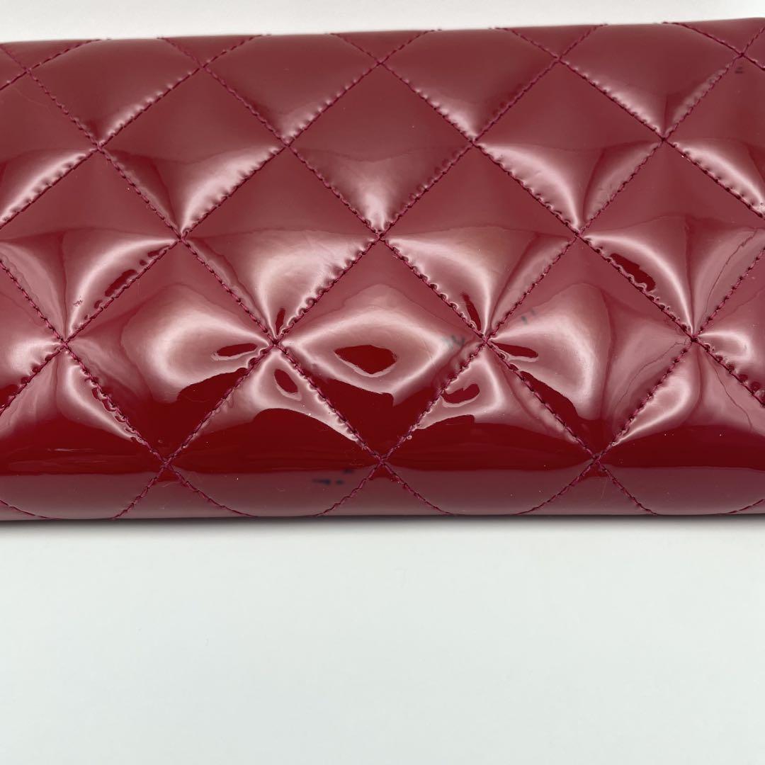 CHANEL エナメル ココマーク 長財布/ココ/箱有