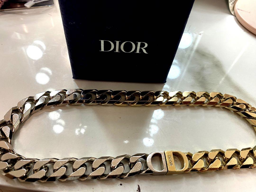 「本物保証」 Dior シルバー ゴールド チェーンネックレス