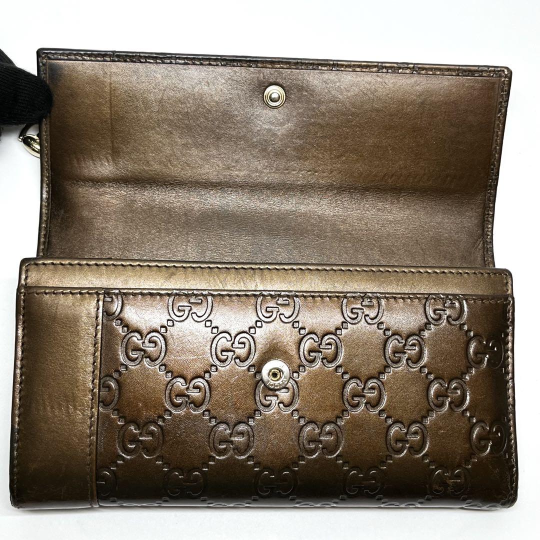 GUCCI グッチ　長財布　シマ ハートビット GG