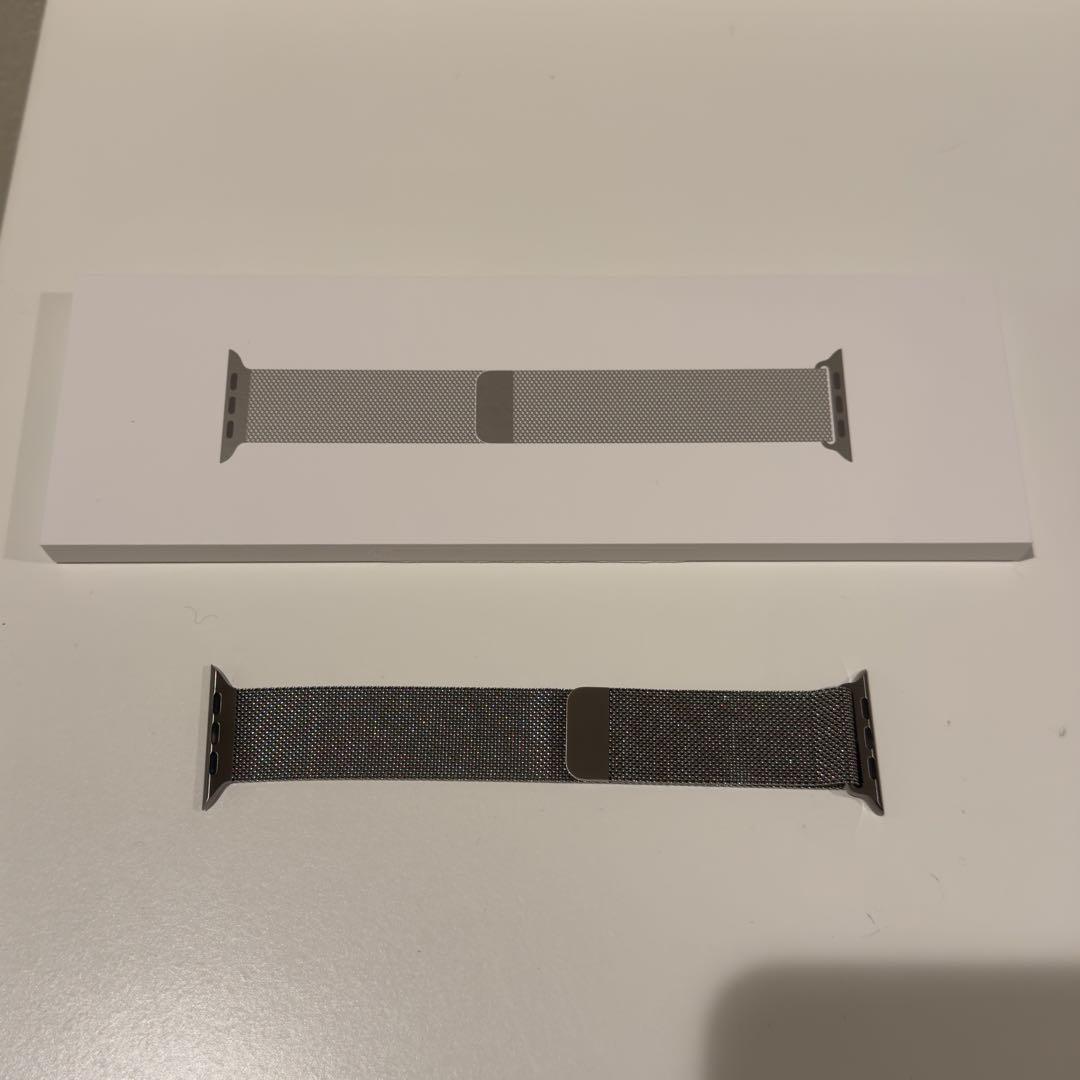Apple Watch バンド 46mm用 ナチュラルミラネーゼループ-S/M