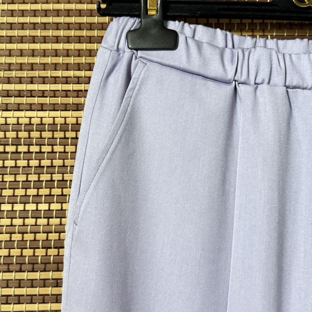 未使用【Abanicos】ライトデニム　フロントスリット美脚スリムパンツL