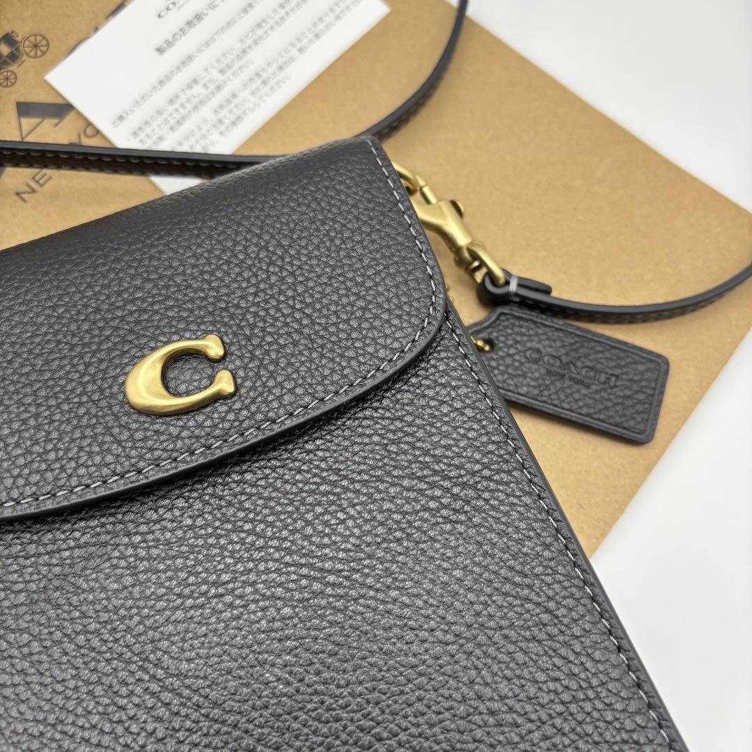 【COACH☆新品】フォーン クロスボディ！ブラック！スマホショルダー