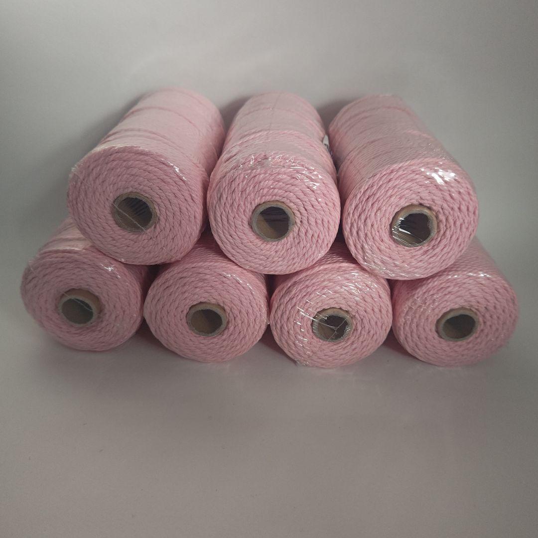 【新品未使用】ピンク 100m 3mm マクラメロープ コード 編み物 7玉