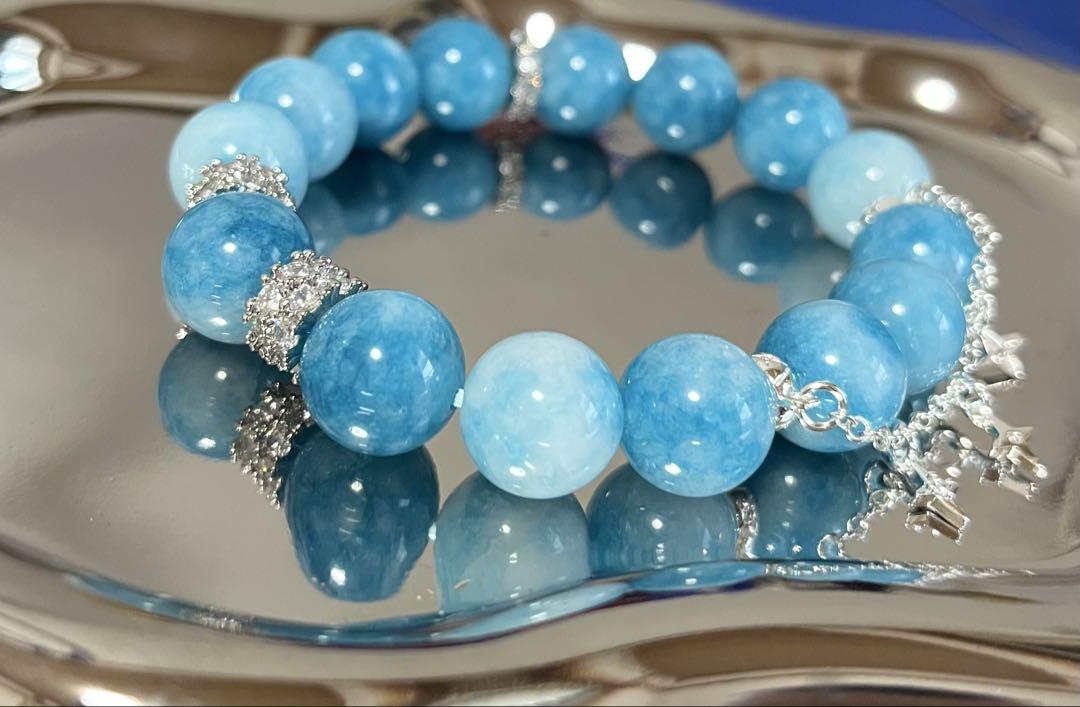 ☆天然石ラリマー（12mm）内径16cm！世界三大ヒーリングストーン