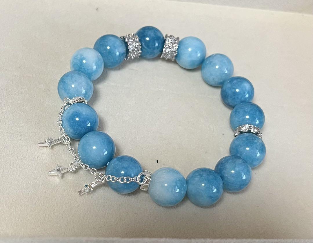 ☆天然石ラリマー（12mm）内径16cm！世界三大ヒーリングストーン