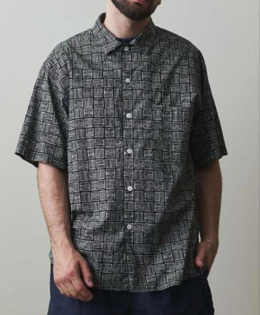 Steven Alan スクエアプリントキャンプカラーシャツ