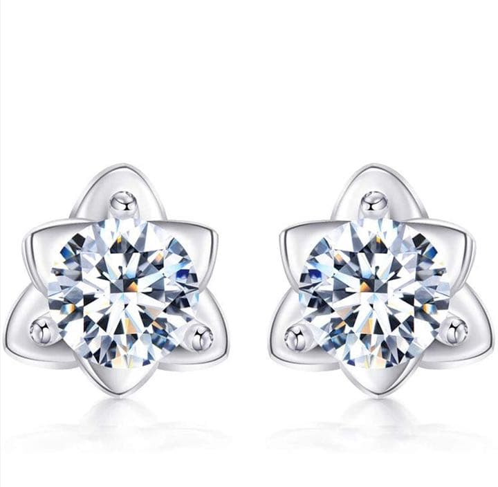 58 ピアス レディース 人気 最高級ジルコニア S925 花びら シルバー