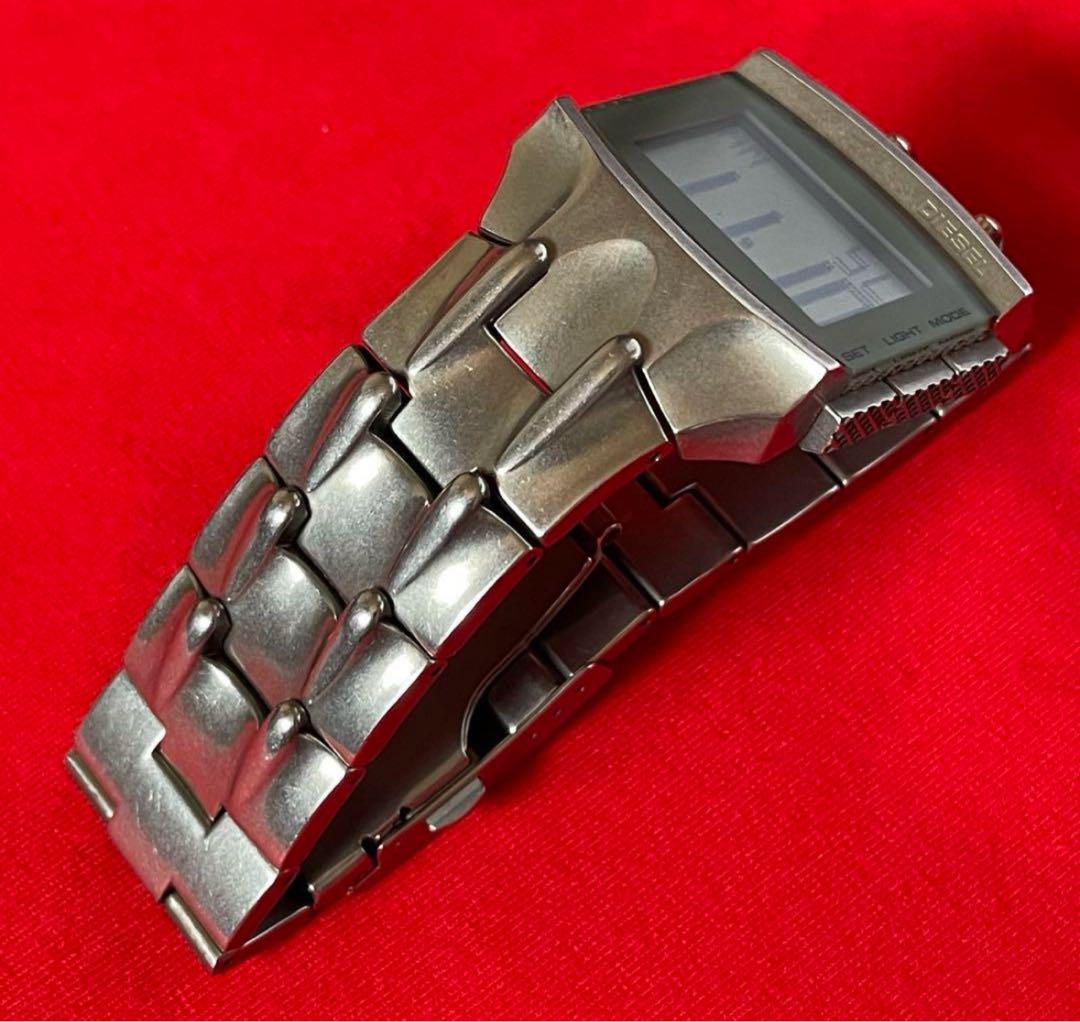 DIESEL ディーゼル CROCO DIGI DZ-7056 シルバー 腕時計