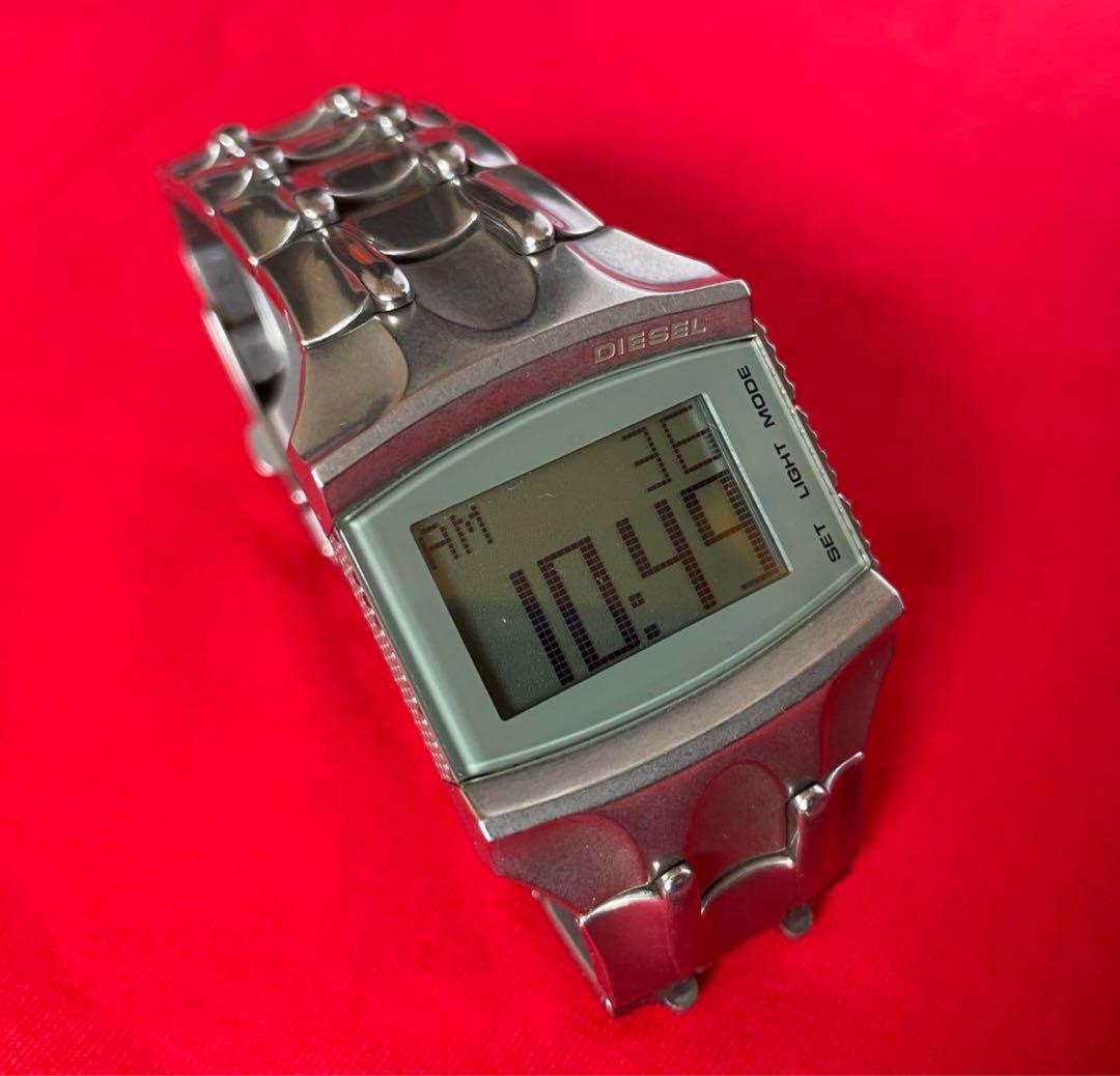 DIESEL ディーゼル CROCO DIGI DZ-7056 シルバー 腕時計