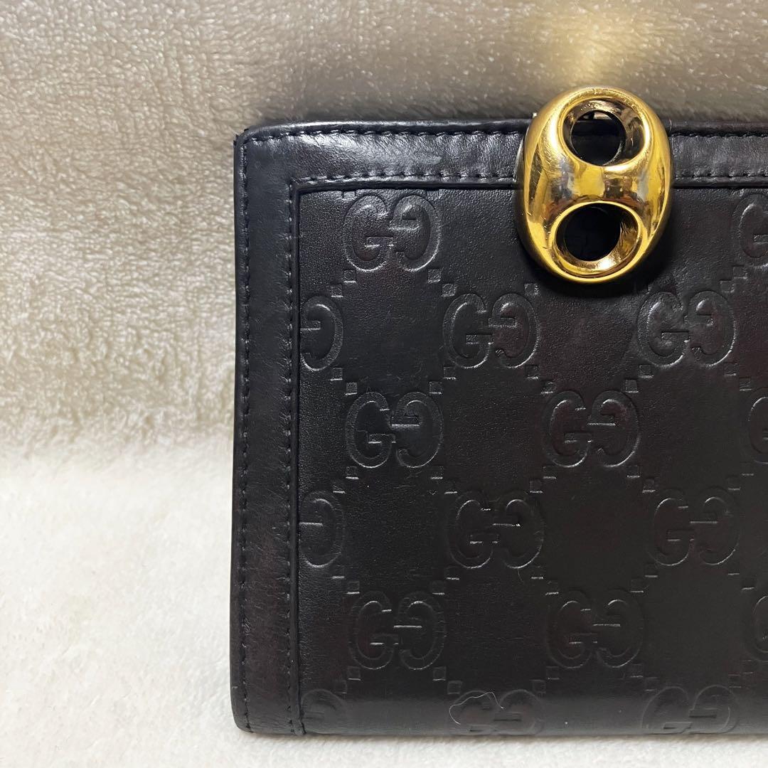 GUCCI レザー 折り財布 GGマーク
