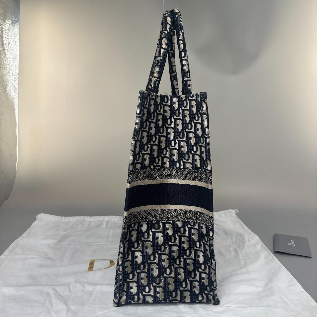 CHRISTIAN DIOR トートバッグ ネイビー/ベージュ CHRISTIAN DIOR トートバッグ ネイビー/ベージュ