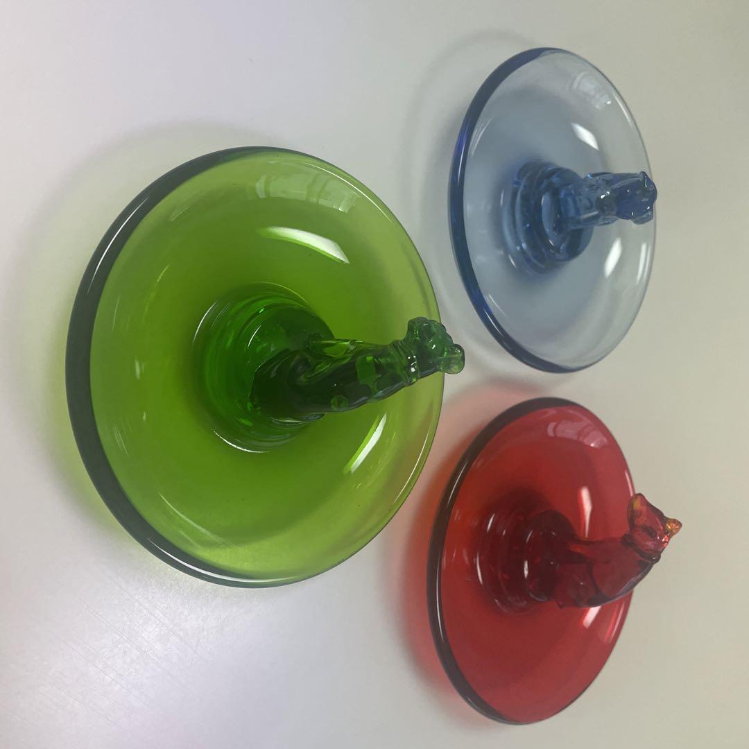 ビクター　ニッパー君　ガラス製灰皿3色セット