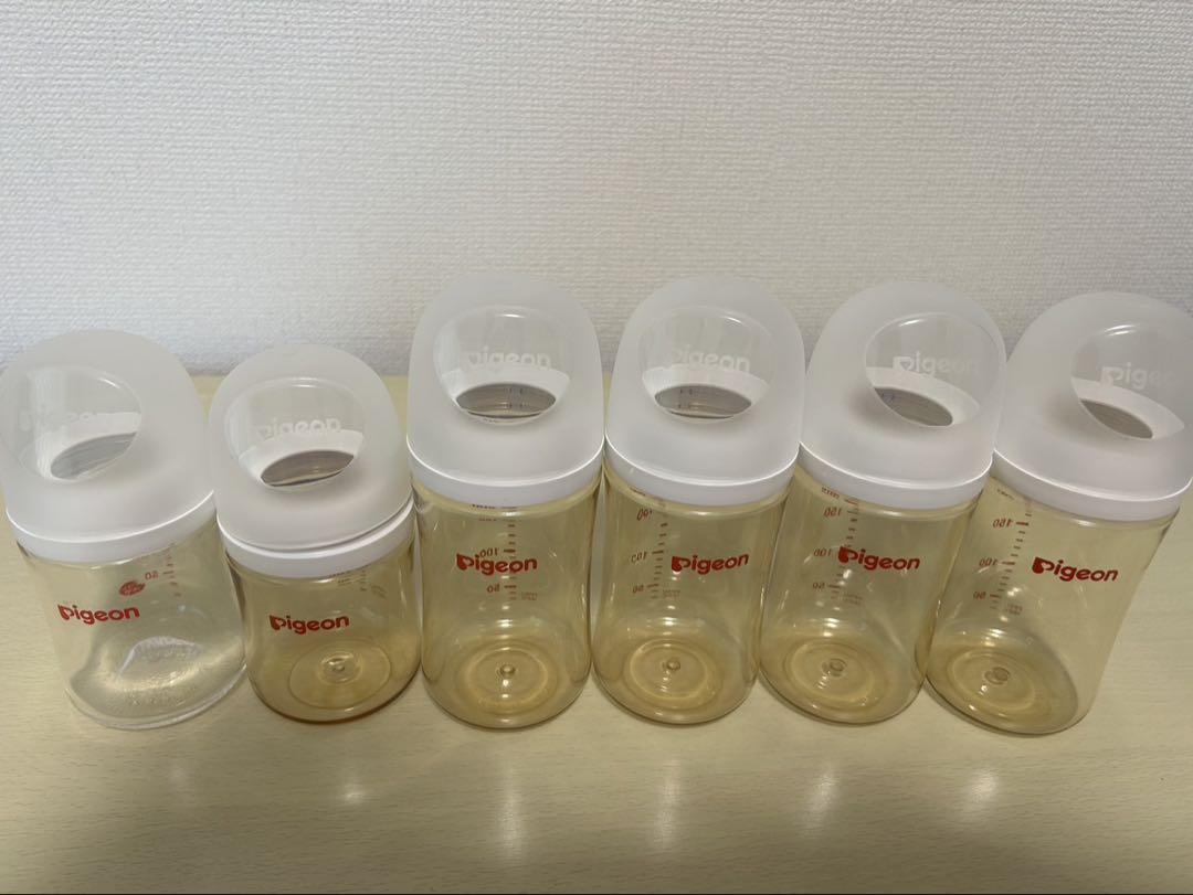 WAKODO はいはい 粉ミルク ピジョン母乳実感 哺乳瓶6本Ω