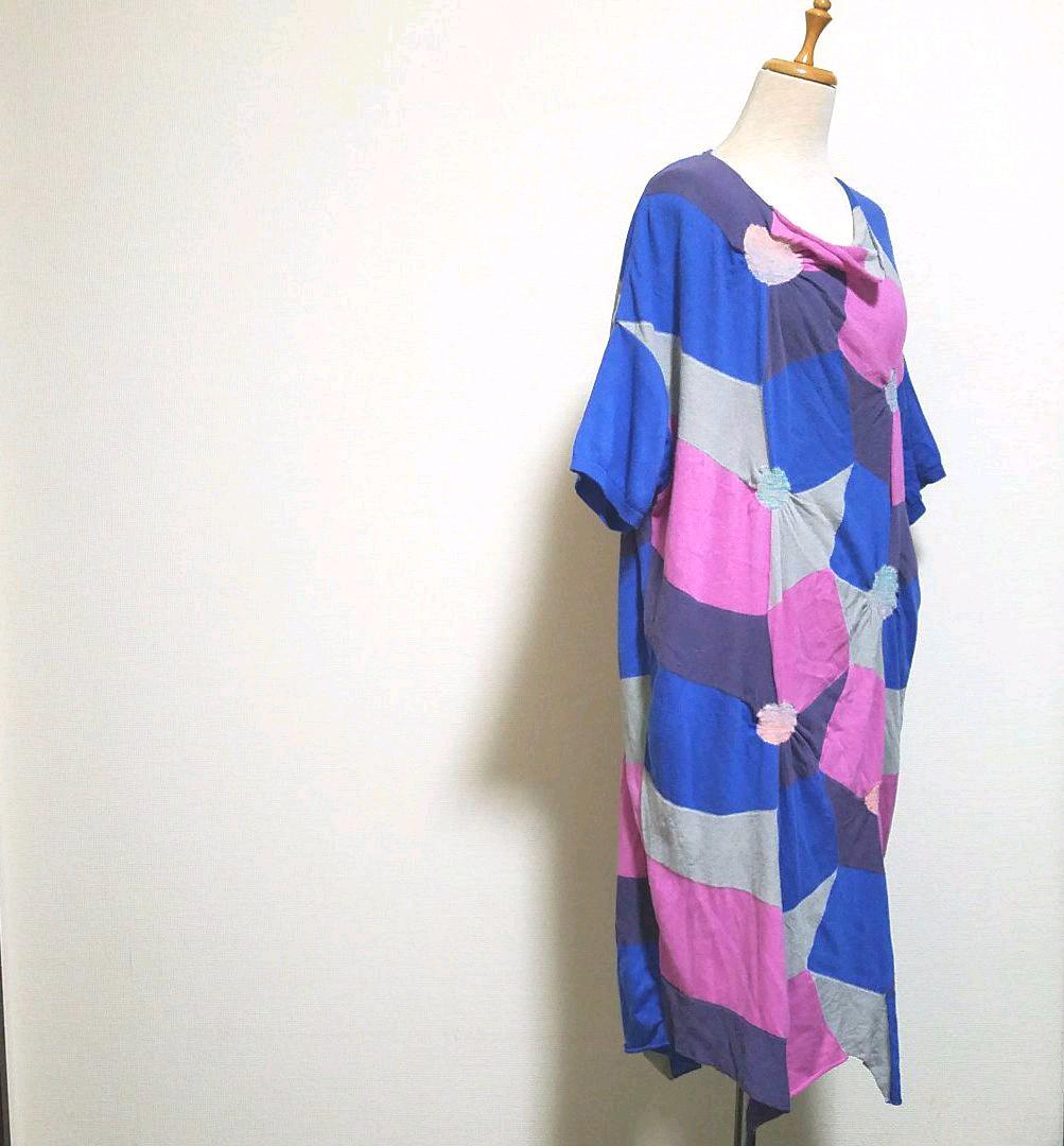 M.&KYOKO デザインニットワンピース アシンメトリー F