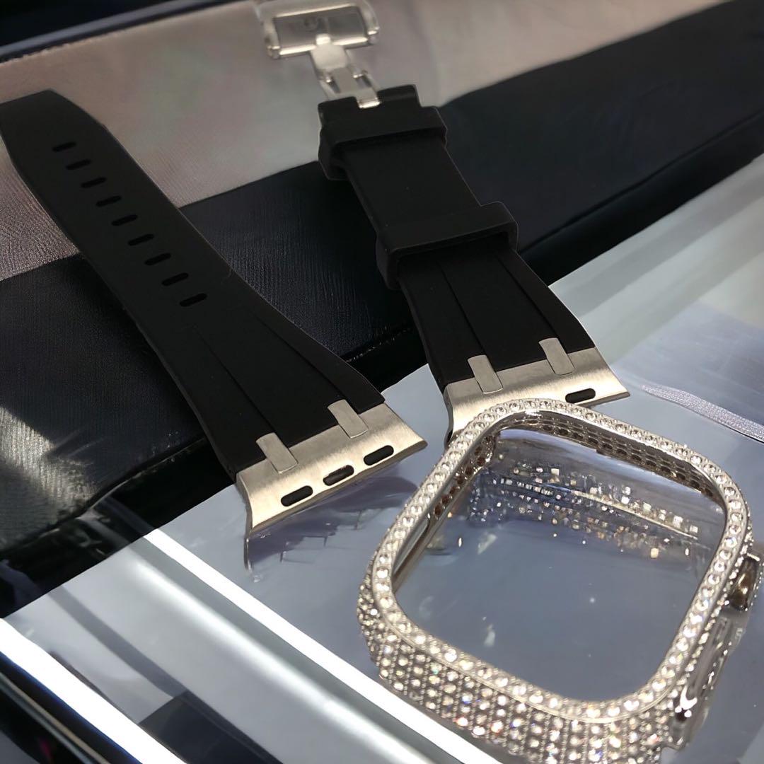 sb アップルウォッチキラキラケースカバーApple Watchバンドラバー