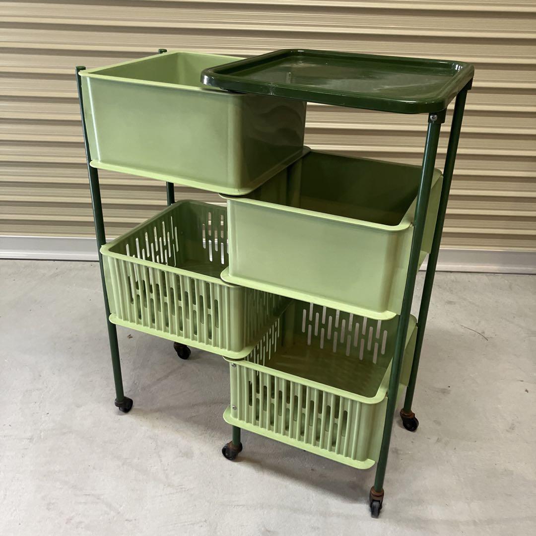 昭和レトロ ミッドセンチュリー プラスチックワゴンカート キッチンワゴン 古家具