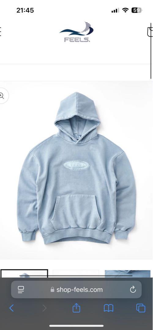Feels.上杉柊平 PIGMENT DYE HOODIE LIGHT BLUE