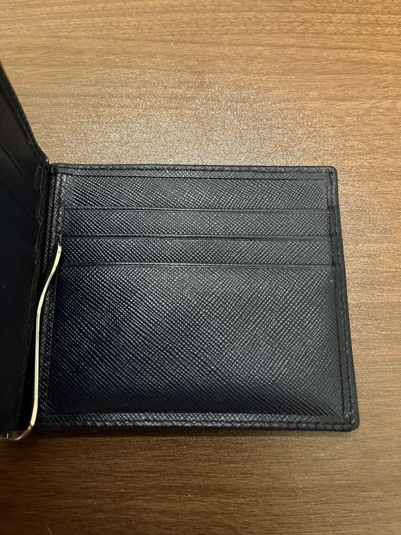 PRADA ネイビー レザー マネークリップ　財布 PRADA(プラダ) / マネークリップ/サフィアーノ/2つ折り財布